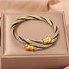 Popular, Personalized Trend, Retro Stainless Steel Winding Geometric , Pearl Steel Wire 