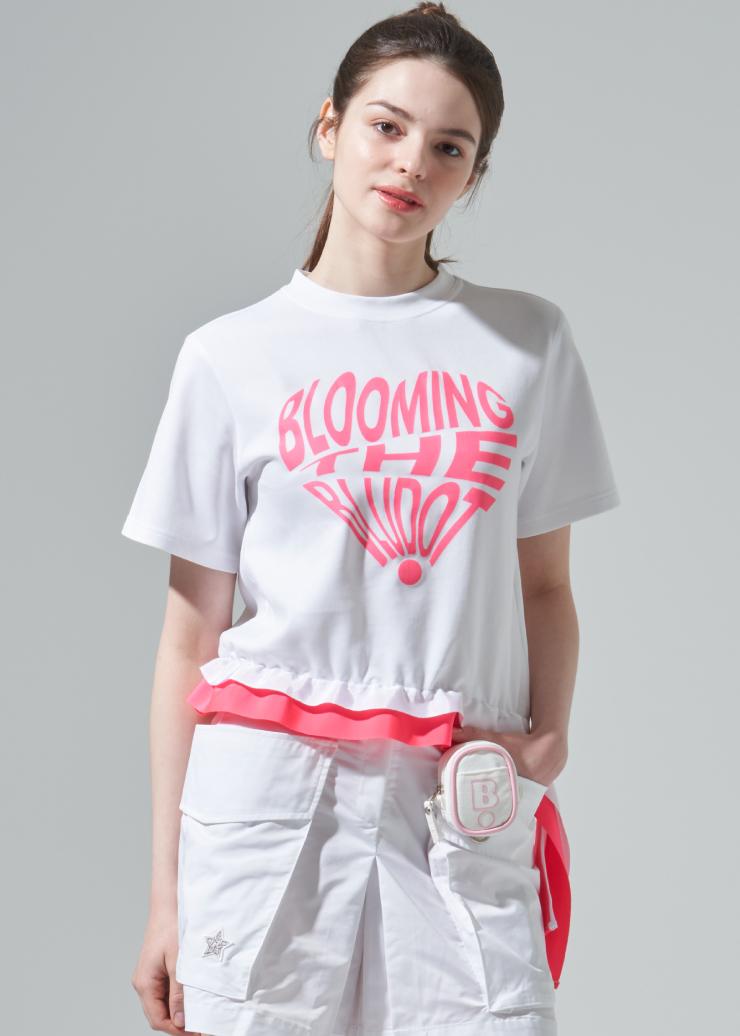 Blue Dot Heart Artwork Print T-Shirt_Wh 85