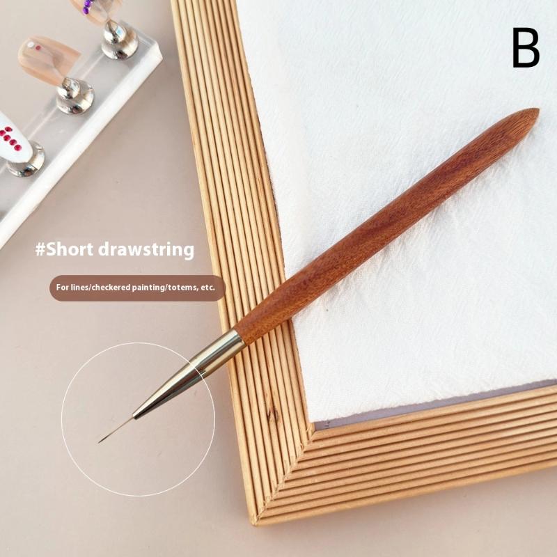 1/7Pcs Walnut Nail Art Brushes Contains Various Sizes Of Exquisitely Painted Nail Drawing Line Pen For Salons