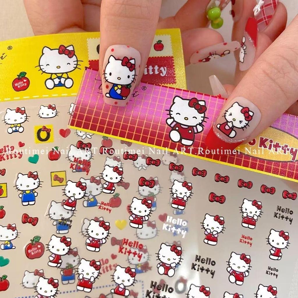 Hello Kitty 3D Präge Nail Art Sticker - Niedlicher Japanischer Cartoon Stil