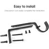 Curtain Rod Brackets Heavy Duty Drapery Hardware Adjustable Curtain Rod Holders Black for 7/8 or 1 Inch Rods, Set of 3 (Black, Fits Rods Up To 1