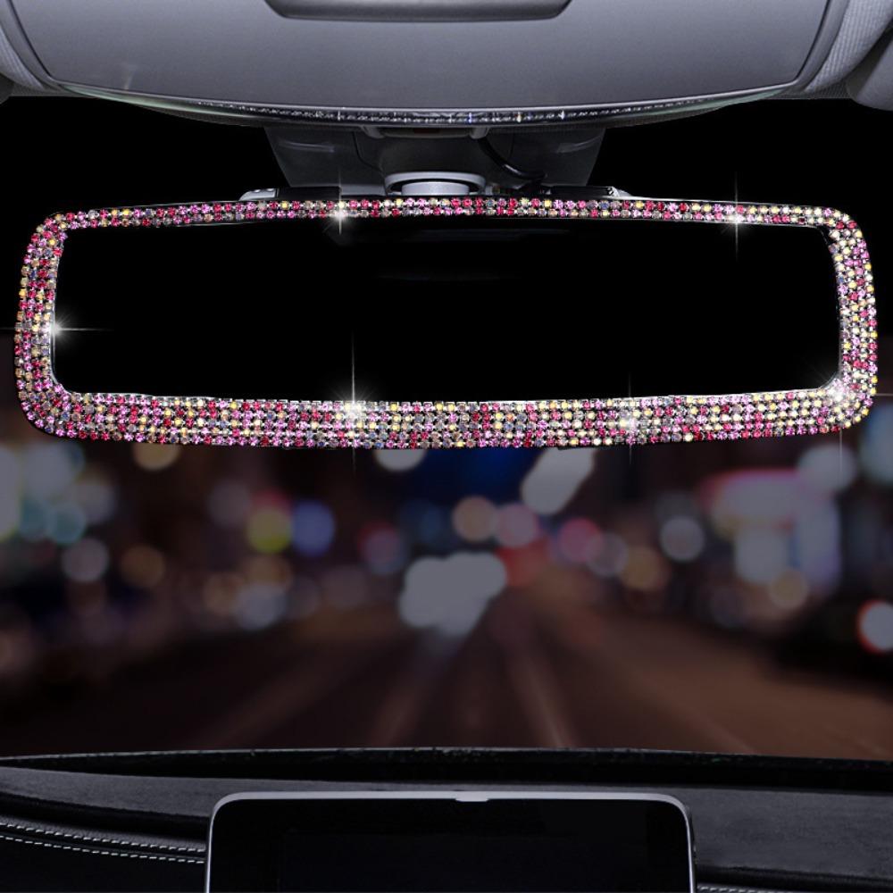 Bling Bling Design Car Rearview Mirror Decor Shiny Crystal Car Styling Accessories Car Interior