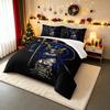3 Piece Bedding Set Inter Milan Female Guardian Statue Golden Spear Blue Scarf Two Stars FC Logo Religious Style Art Print for Men Fan Gift
