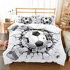 Soccer Duvet Cover Set King Queen Size Sport Theme Bedding Set For Kids Boys Girls Comforter Cover With Pillowcase Bedroom Decor