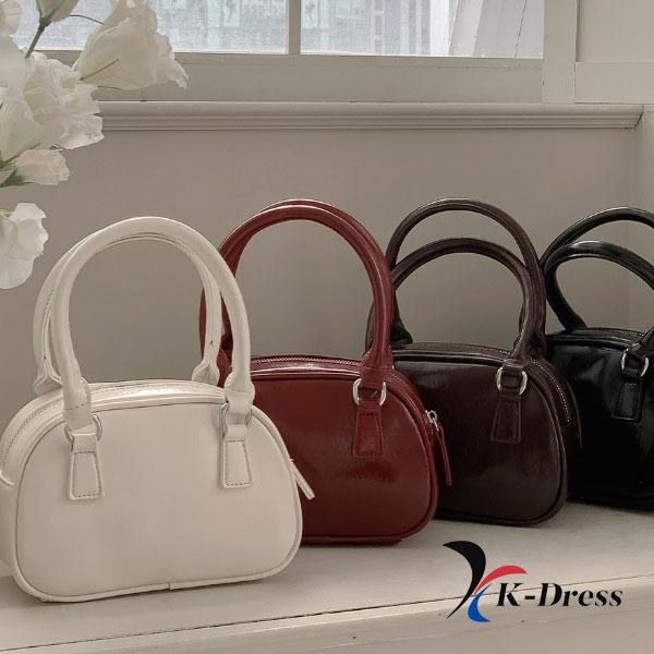 Enamel Mini Strap Tote Bag Leather Crossbody