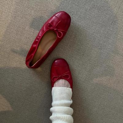 Version peau de mouton~ chaussures pour femmes rétro à bouche légère à une pédale en cuir souple à semelle souple chaussures de grand-mère rétro à semelle plate en cuir petites chaussures simples