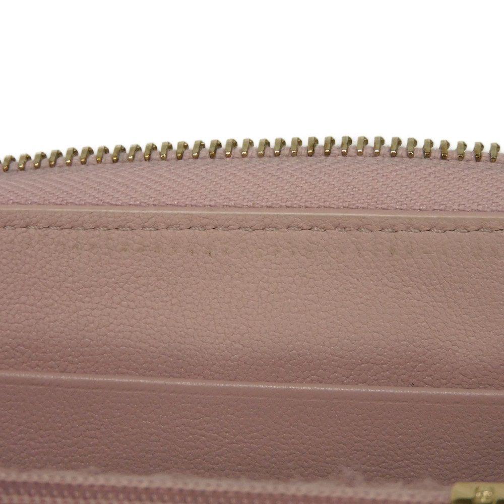 Used 10097 Coco Pearl Zip Coin Purse AP3811 7943 COCO Mark CC Mark Dots Random Matelasse Pink Beige Women's from Japan