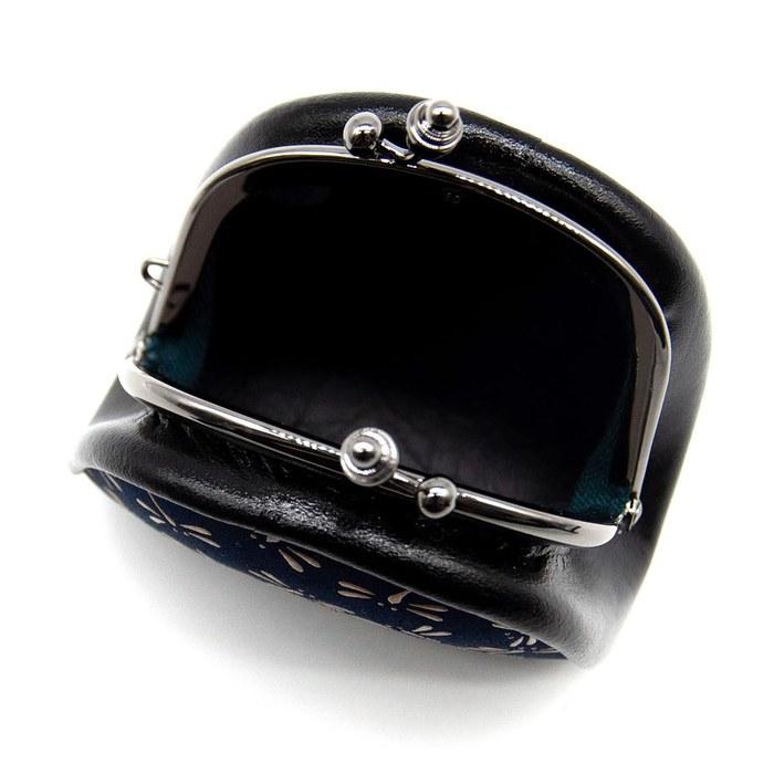 Inden-ya Inden Coin Case Deer Leather Lacquer Crafts No.1105 ([14-008] Navy-White Dragonfly)