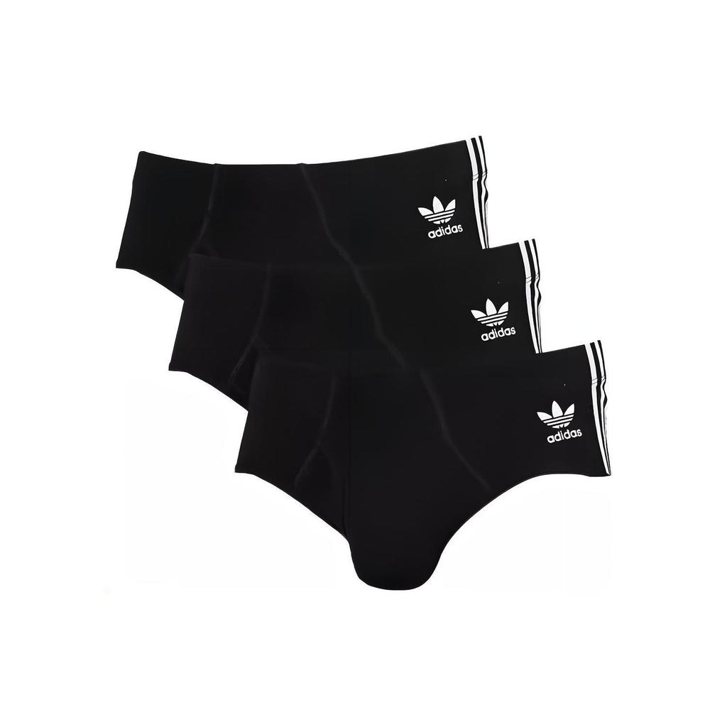 adidas Originals 3-Pack Thin Cotton Triangle Underwear Moisture-Wicking Quick-Dry High-Stretch Skin-Friendly Men Underwear Black 4A1M50-000