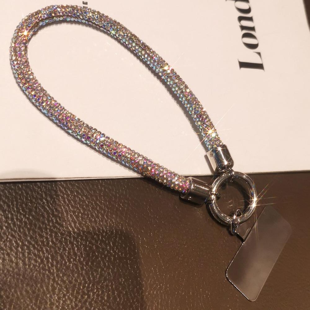 Hanging Cord Glitter Rhinestone Phone Lanyard Handheld Mobile Phone Chain  Women/Lady/Girl
