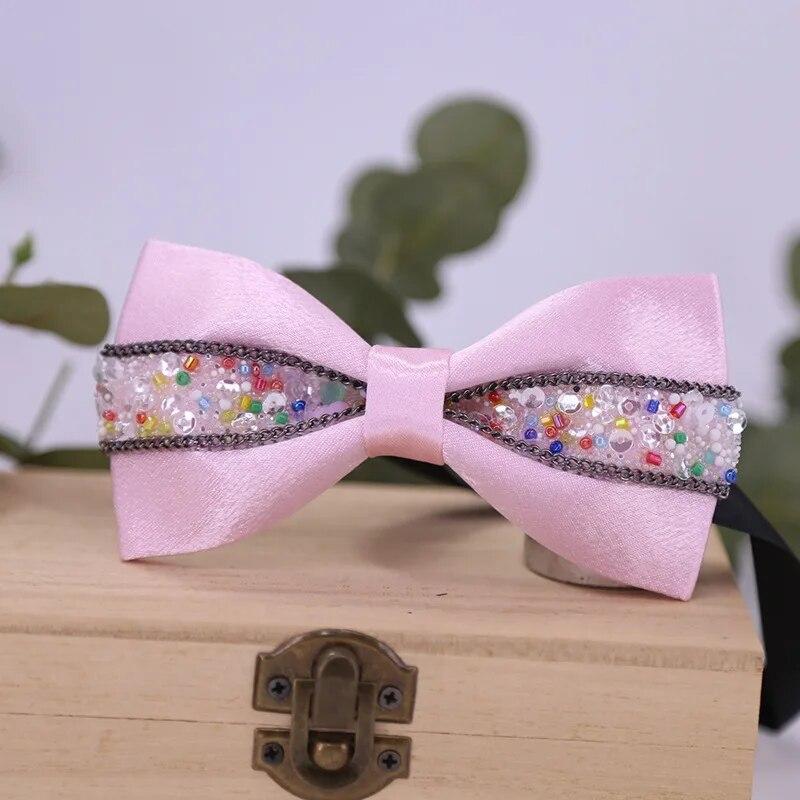 

Галстук-бабочка мужской стразы синий бант свадебный жених женское высококачественное детское платье галстук Fabric розовый