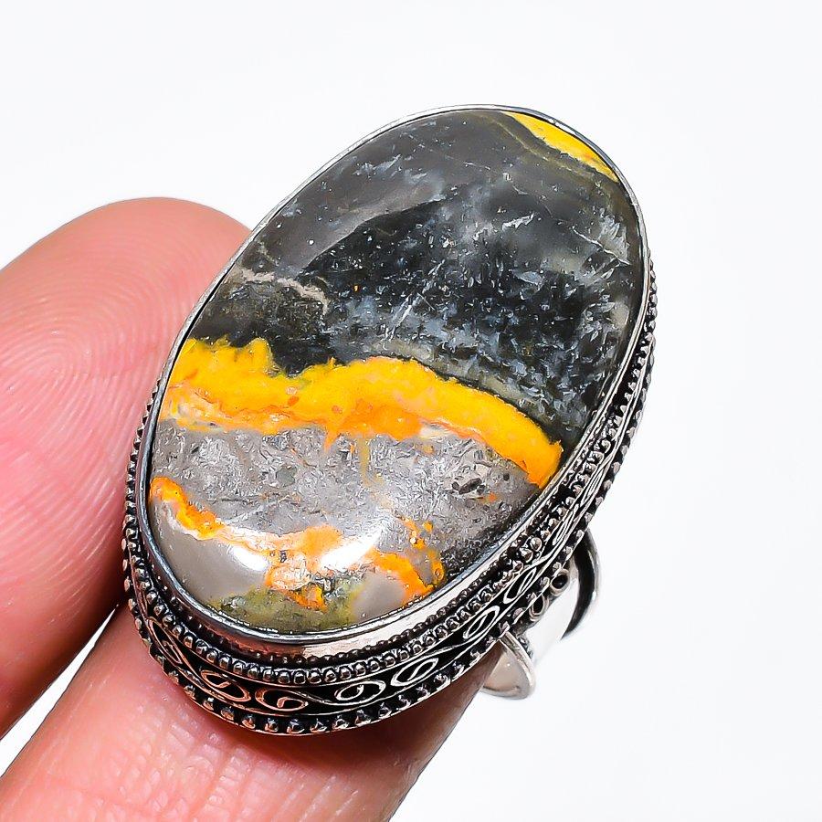 

Natural Bumble Bee Jasper 925 Sterling Silver Jewelry Ring Size 9.5 c2b65