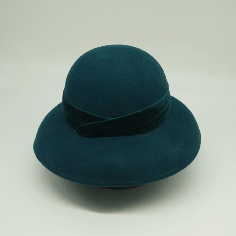 

202009-pan-Hepburn French winter wool grace leisure lady bucket cap women formal fishermen hat