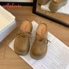 Fashion Aphixta Wedge Heel Woman Slipper Shoes Platform Slip on Women's Mules Concise Bow Decoration Luxury Brand Slides Designer Shoes