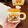 Cute Bread Cat Ceramic Mug with Lid Spoon High Value Water Cup Household Breakfast Milk Cup Birthday Gift