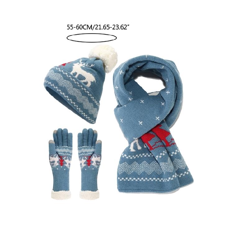 Trendy Red Hat Scarf Gloves Set for Christmas Celebrations Christmas Gifts