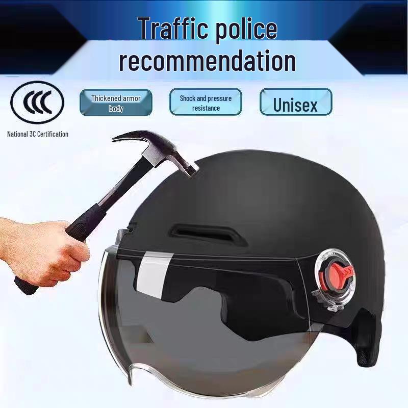 Certified Electric Vehicle Helmet: Unisex Summer & All-Season Battery-Compatible Motorcycle Helmet