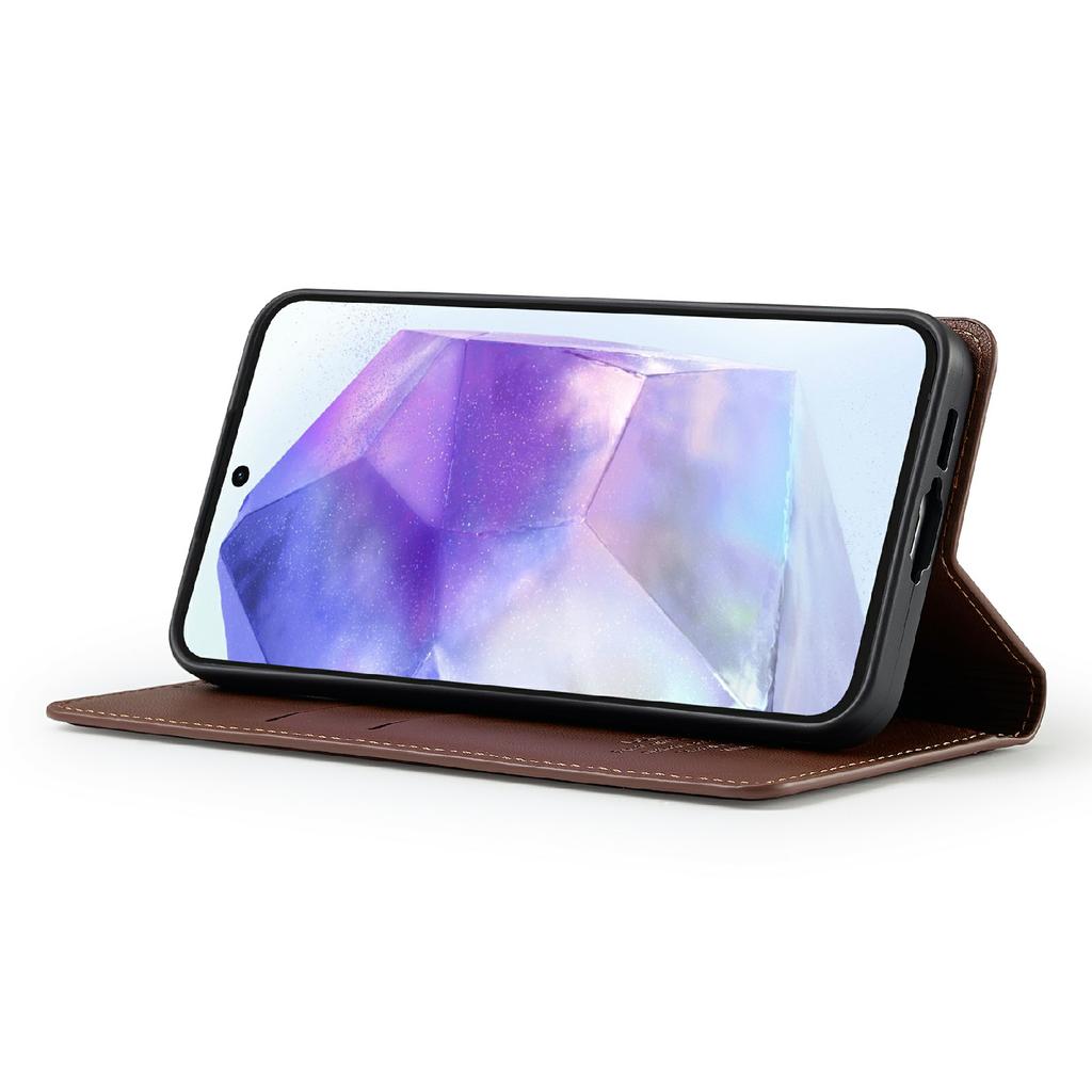 LC.IMEEKE L1 Series for Samsung Galaxy S25 FE Case PU Leather Wallet Stand Protective Phone Cover