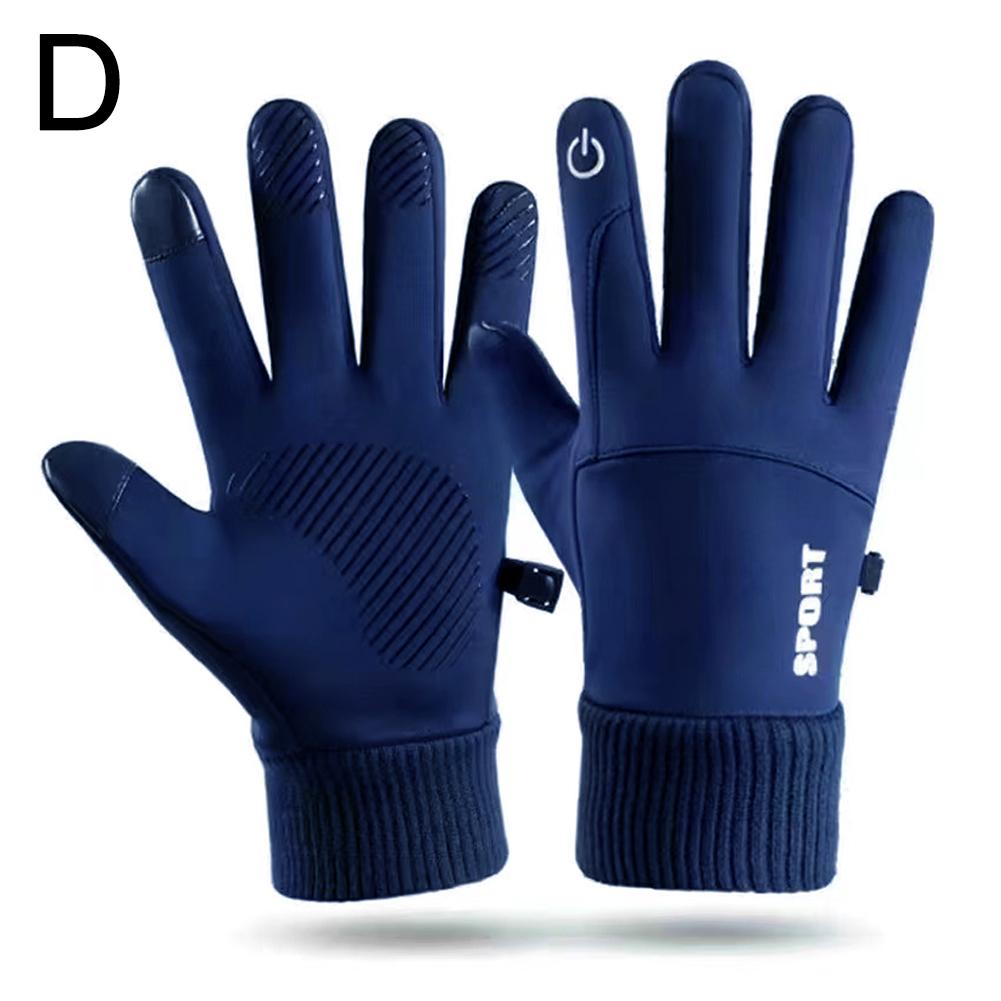 Autumn Winter Warm Men's Gloves Outdoor Cycling Sports Waterproof Touch Screen Glove For Men Women Plush Warm Slip-Proof Gloves
