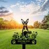 Custom Fox Terrier Dog Memorial Garden Stake, Personalized Metal Yard Sign for Pet, Outdoor Animal Grave Marker, Garden Decor