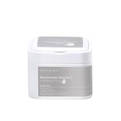 Mary&May Niacinamide Vitamin C Brightening Mask 30 Sheets (Daily Glow Enhancing & Tone Correcting Sheet Pack Box)