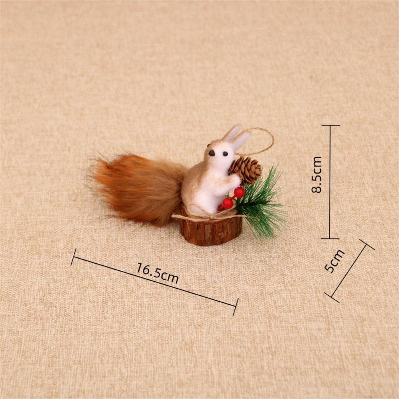Artificial Squirrel Decoration Christmas Tree Hanging Ornament For Door Mantel Window Wedding Christmas Party Decoration