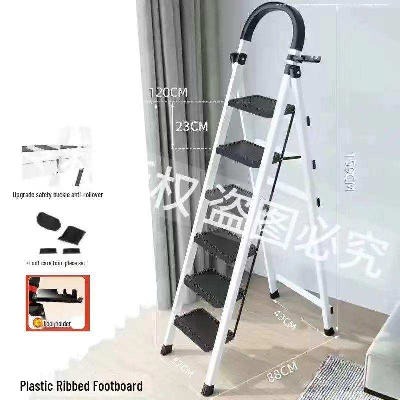 Portable Multi-Functional Four-Step Folding Step Ladder for Indoor Use
