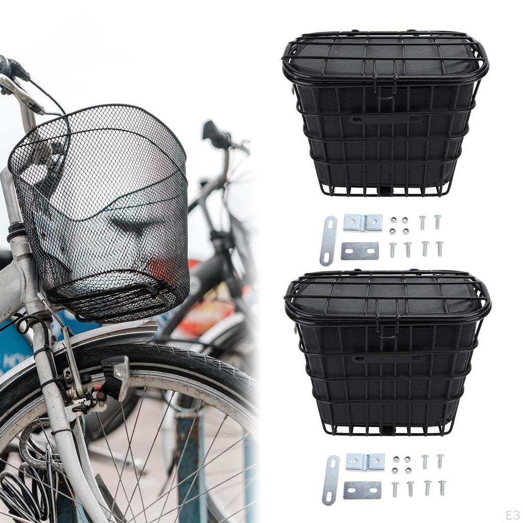 Basket Sundries Organizer Easy to Install Accessories Bike Rack with Liner Bag for Biking