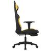 Gaming Chair with Massage Function and Footrest Black and Yellow Fabric