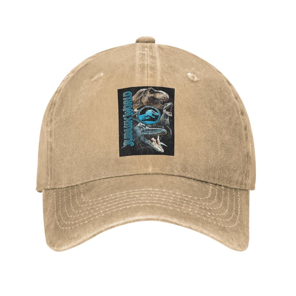 New Jurassic World Dinosaur Washed Denim Baseball Caps Snapback Baseball Hats Breathable Casquette Outdoor for Men's And Women