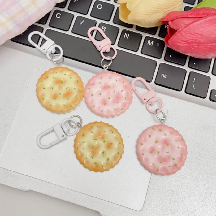 Artisanal Cookie Shaped Key Chain Charm Sturdy Material Multiple Flavor Options Creative Jewelry Gift Key Holder