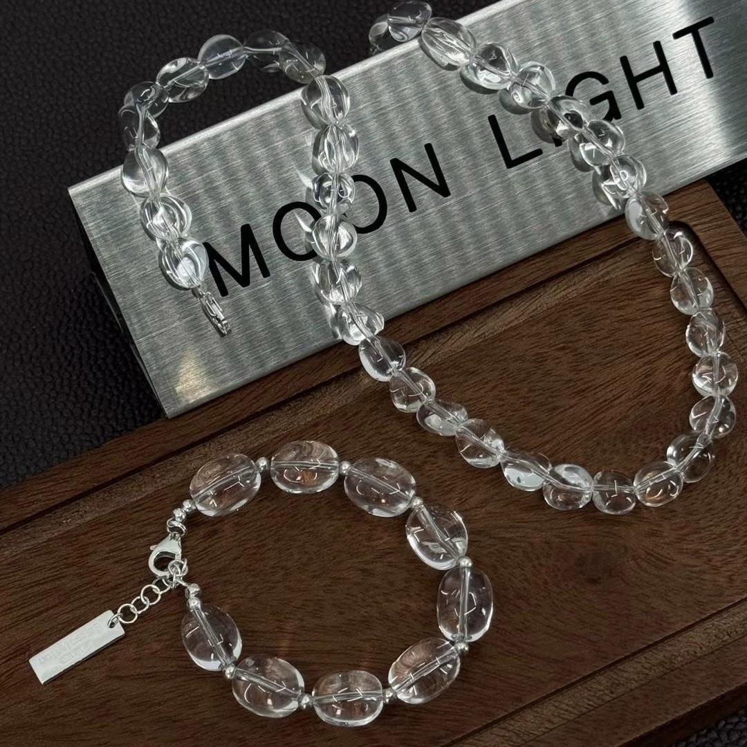 

High-End Korean Dongdaemun Crystal Beaded Necklace & Bracelet Set