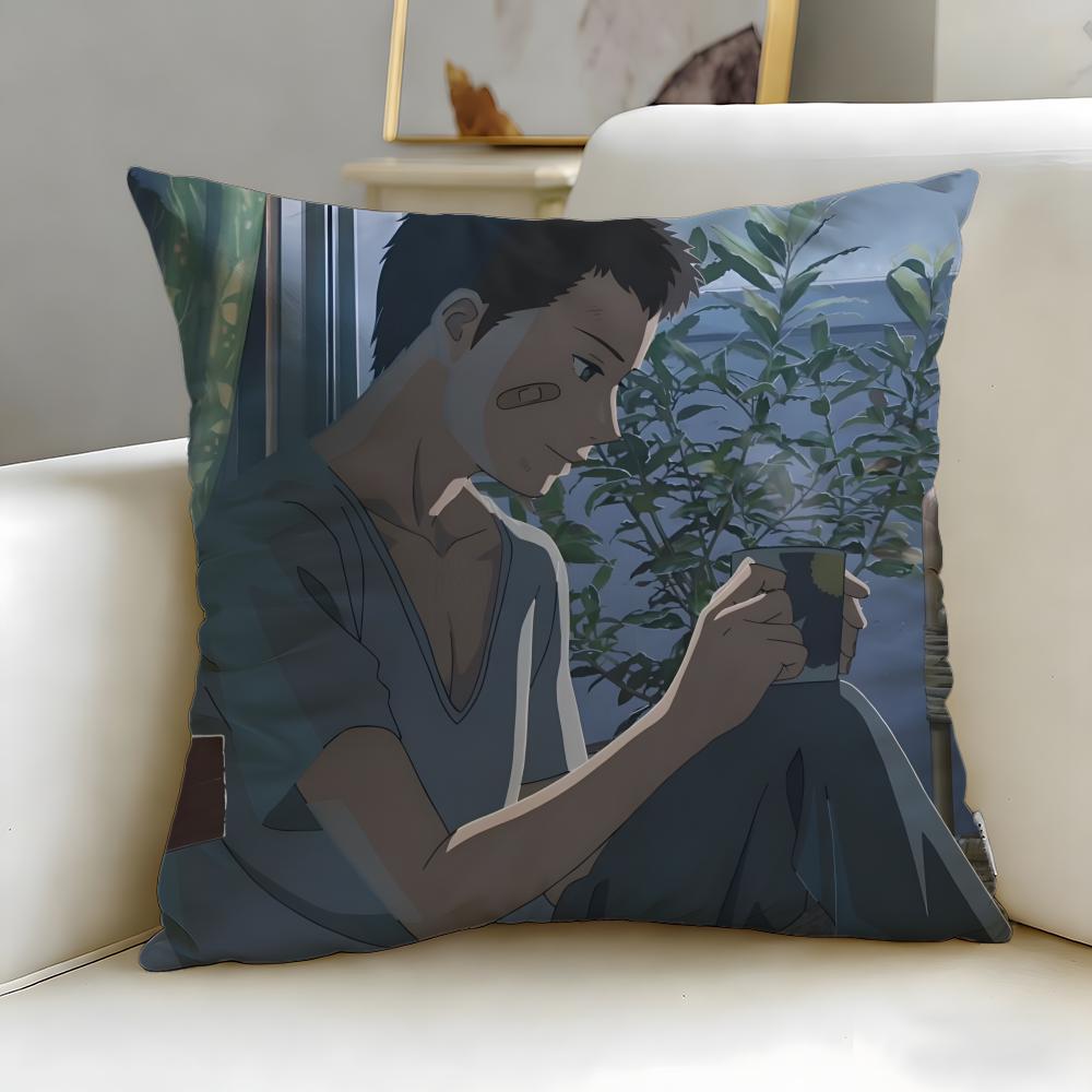 anime movie The Garden of Words Cushion Cover Soft EasyWash Pillow Case Versatile for Couch Bed Travel and Office