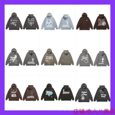 Mens Oversized Hoodie With Retro Moon Print Streetwear Sweatshirt Winter