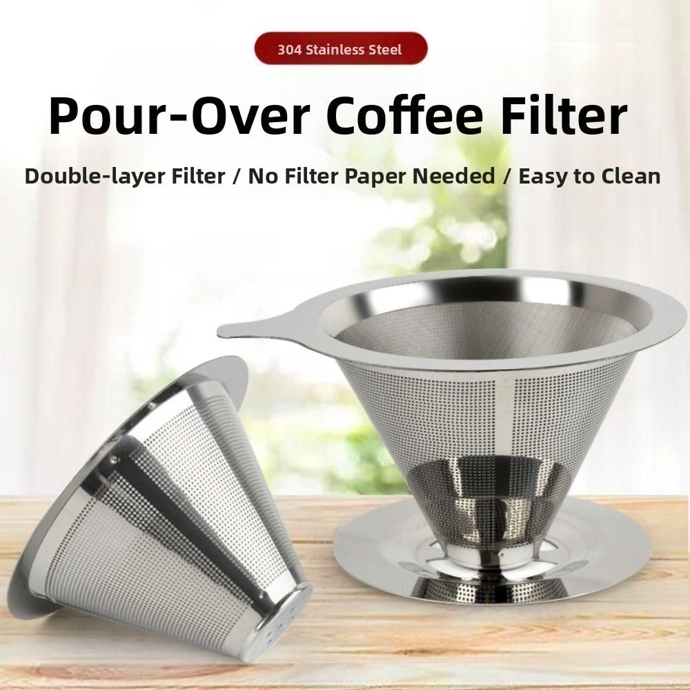 Paper Free Stainless Steel Coffee Dripper Hand Dripping Coffee Maker  Specialty Coffee