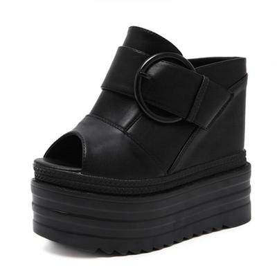 Fashion 14cm Summer Women's Sandals Sexy Comfy Walking Sandals Women Gothic Style Extreme Platform Heel Outdoor Slippers Thick Bottom