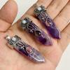 Natural Slice Stone Amethysts Purple Pendant Quartz Crystal Irregular Charm For Handmade Jewelry Making Necklace Earring Diy