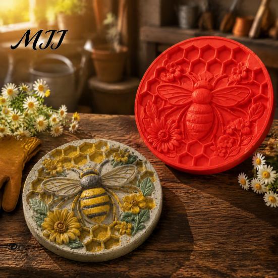 Reusable Plastic Path Maker Stepping Stone Mold, Sunflower/Butterfly/Bee/Pumpkin/Snowflake/Mushroom/Fairy Paver Molds, Concrete Garden Molds Mold for