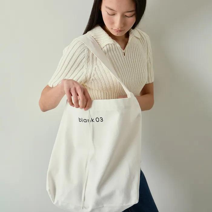 one shoulder canvas bag (white)