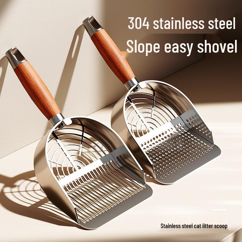 

Stainless Steel Cat Litter Scoop with Fine Holes for Tofu and Mineral Litter Stainless Steel Cat Litter Scoop [Round Holes]
