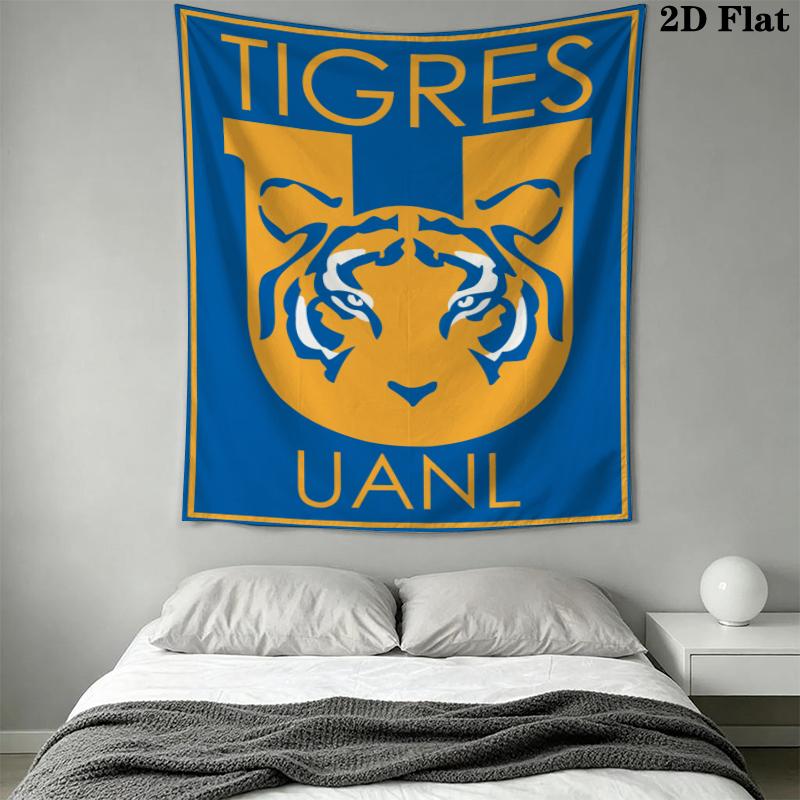 Tigres UANL Wall Tapestry Aesthetic Wall Hanging Printed Fabric Blanket Decorative Tapestries for Bedroom Living Room Home Decor