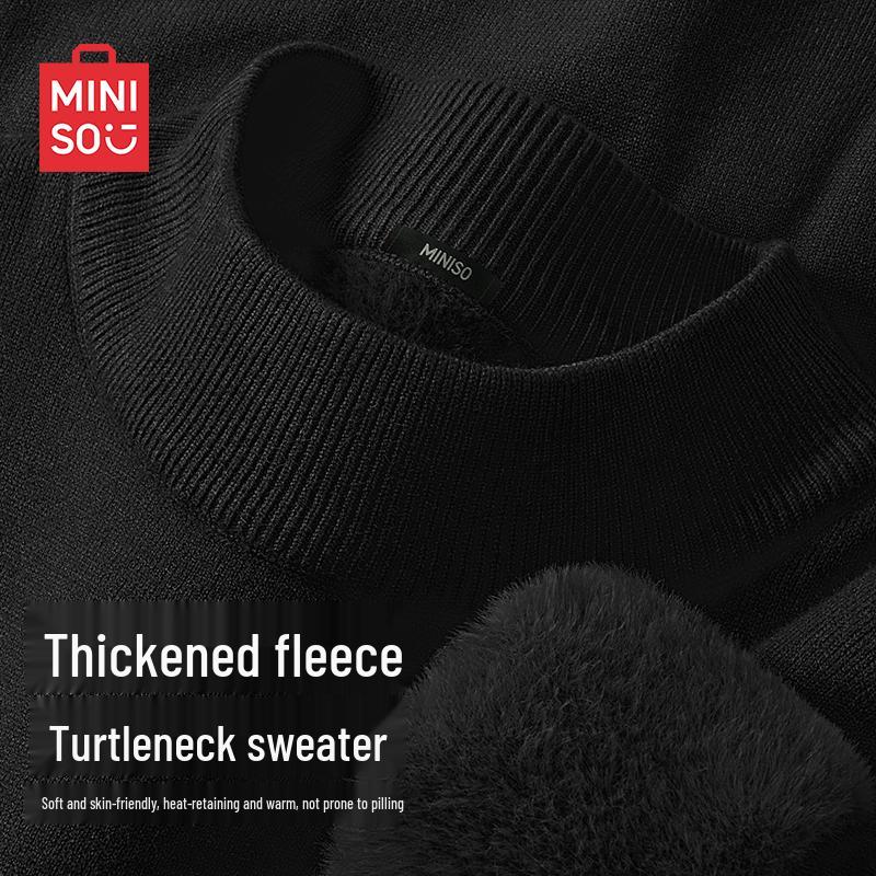 MINISO Men's Thick Warm Mock Neck Sweater