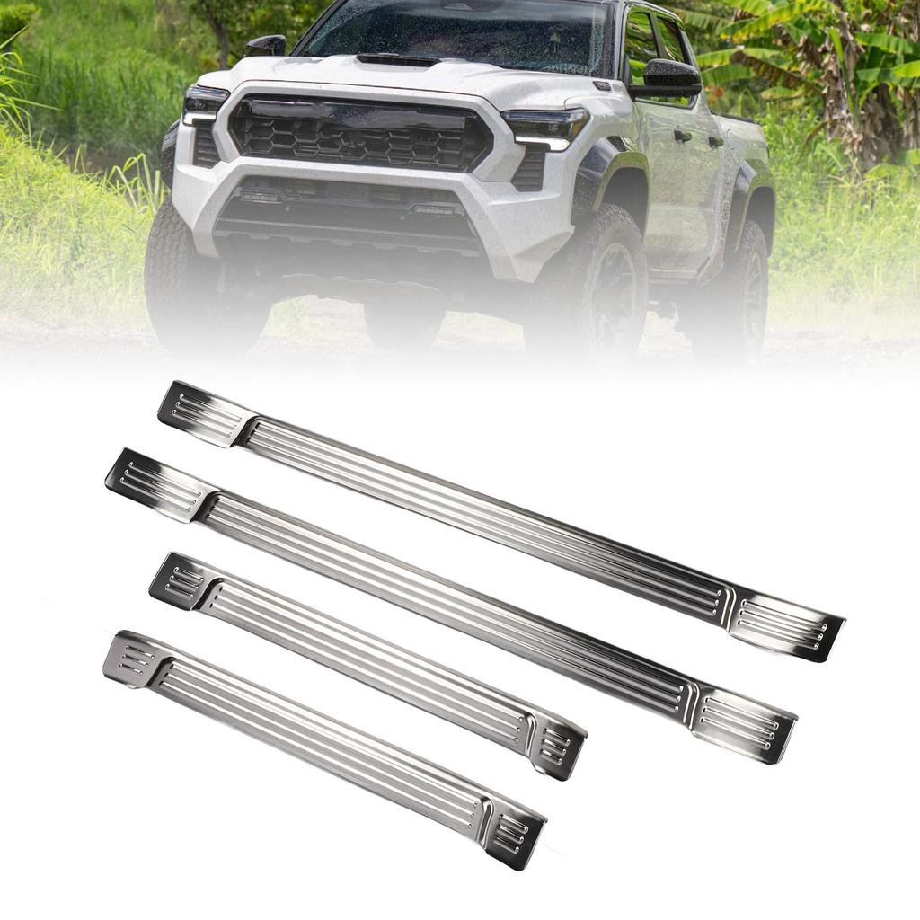 4pcs Door Sill Protector Scratch Stainless Steel Door Sill Scuff Plate Trim Sticker Strips for 2024