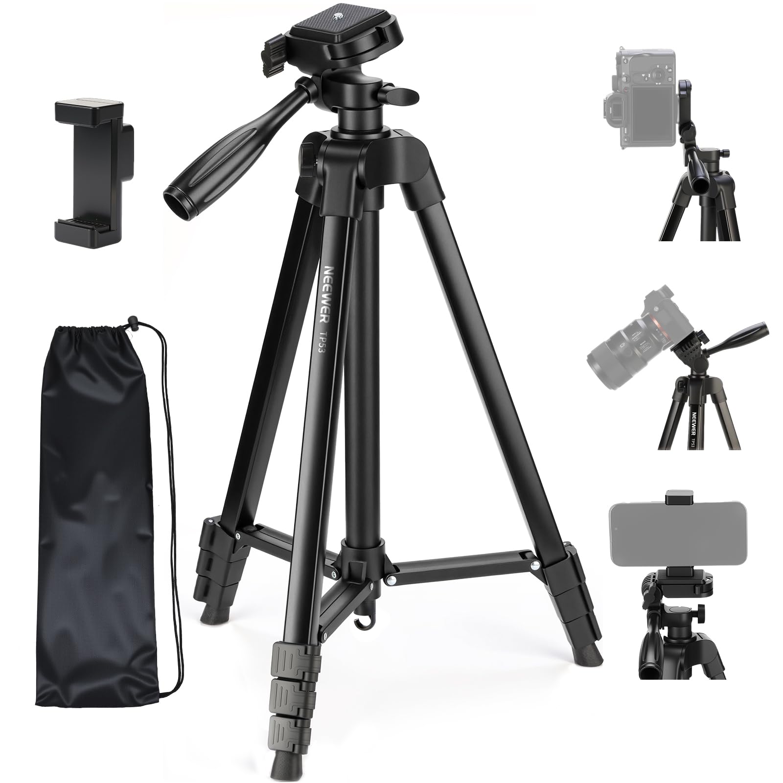 

NEEWER Smartphone Tripod TP53 Metal Lightweight Portable Travel Stand Cold Shoe Holder for Video Recording Photography