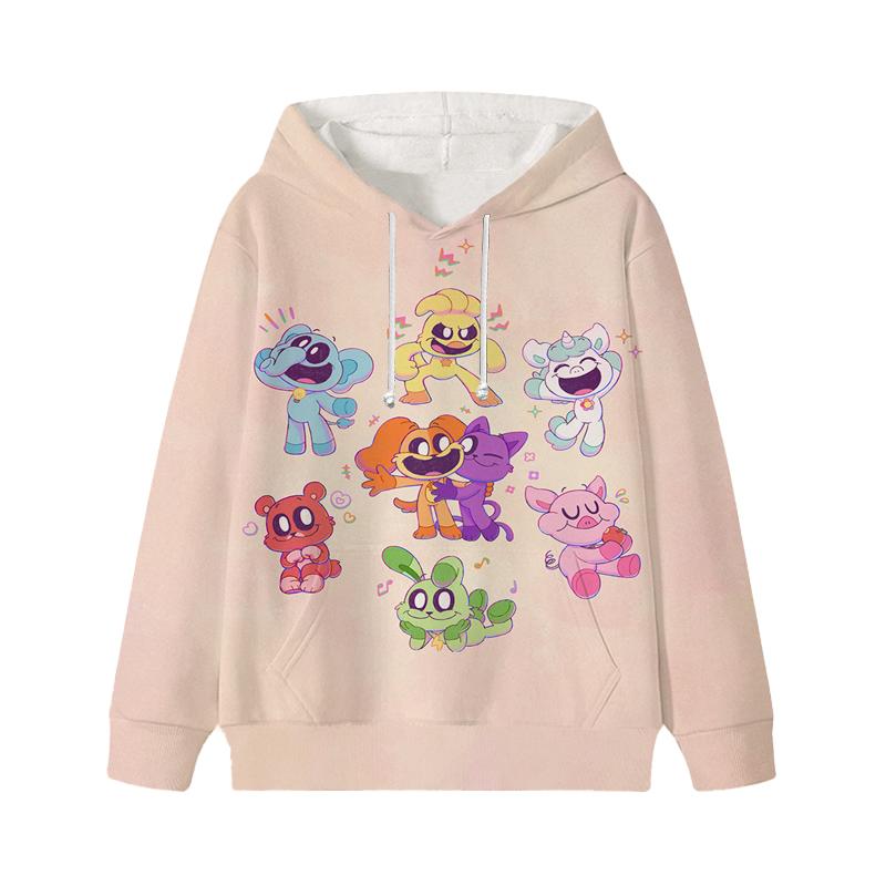 

Kids Smiling Critter Hoodies Catnap Dogday Boys Girls Cartoon Anime Sweatshirts Tops Children Casual Pullovers Outwears Sudadera 100 білий