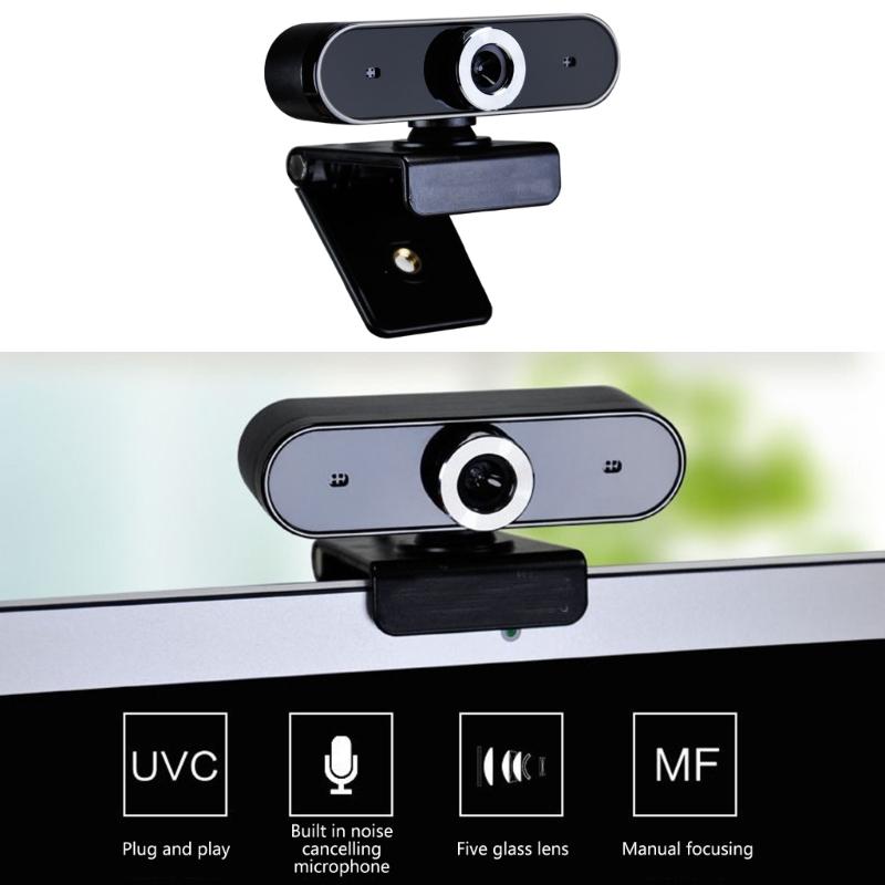 USB Webcam PC Computer Camera with Build-in Microphone Multifunctional Base Mount for Video Conferencing and Streaming