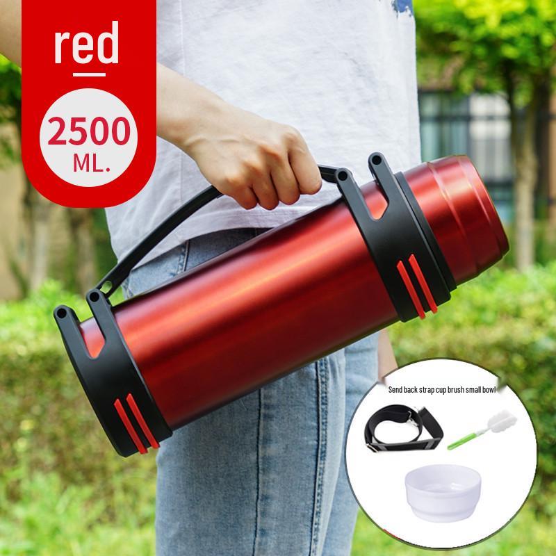 Großes, stoßfestes Edelstahl-Thermos für den Außenbereich, Auto, Zuhause und Baustelle - Tragbar für Männer und Frauen