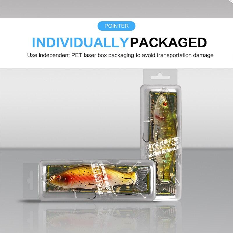 BEARKING Buone esche da pesca 135mm 1oz minnow snodato Wobblers Corpo in ABS con coda morbida SwimBaits esca morbida per lucci e spigole