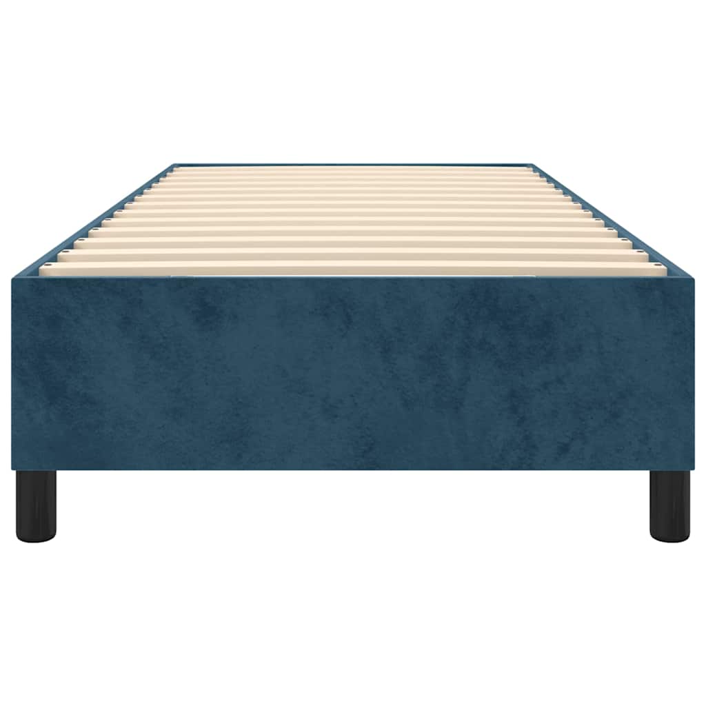 Box Spring Bed Frame Dark Blue 90x200 cm Velvet