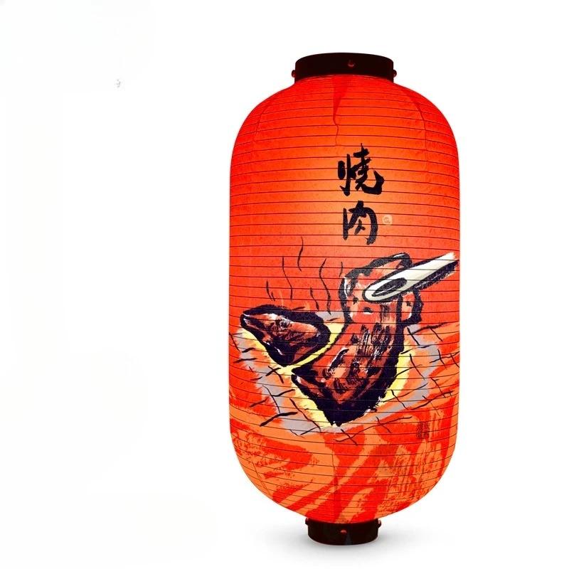 Korean style Restaurant Lanterns Outdoor Waterproof Fabric Hand-written Japanese Food Illustrations Izakaya Advertising Decorate